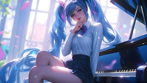 4K钢琴甜美姐姐