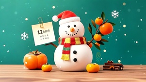 12月你好-心想柿成雪人