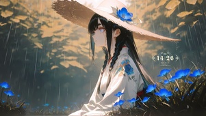 唯美草帽女孩