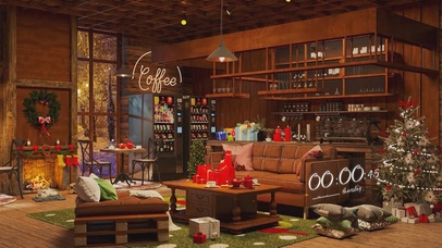 雪天咖啡厅氛围