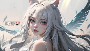 可爱飞羽猫耳美女