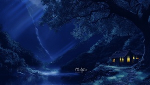 巨树小屋夜