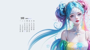 4K炫彩双髻少女
