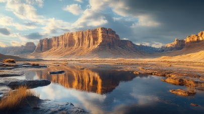 戈壁的雨后奇景
