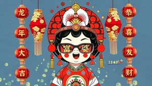 富婆龙年发财大吉福多多