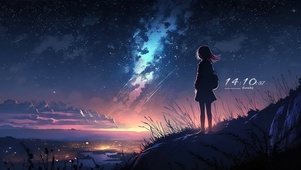 4k星空下女孩