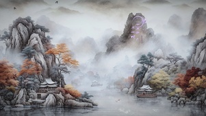 古风山水插画