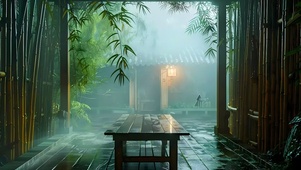 4k雨天竹院
