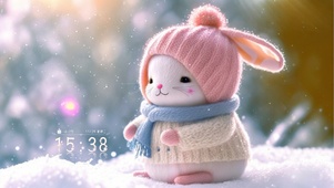 超可爱粉帽兔兔