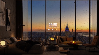 傍晚安静的雨天房间