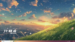 护眼夕阳树木桌面主题