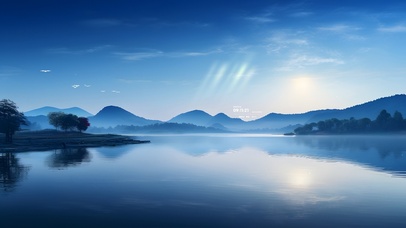 阳光午后湖面