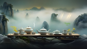 白云炊烟袅袅