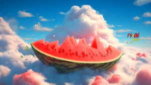 清新白云西瓜船