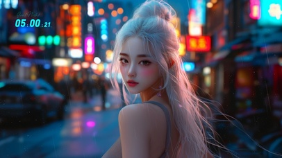 白发丸子头少女