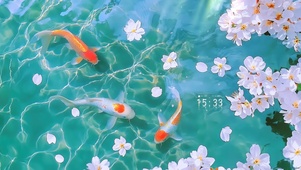 池塘锦鲤