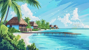 海边插画