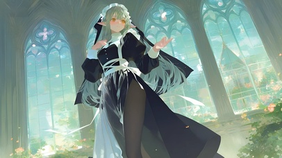 可琳·威克斯-黑丝修女制服美女