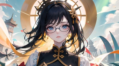 可爱眼镜汉服少女