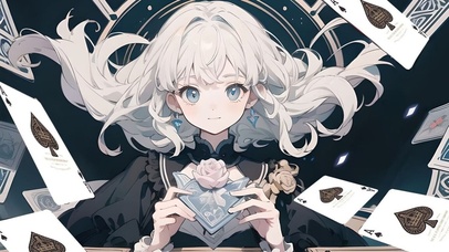 白色头发飘飘美少女