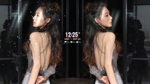 背靠背清纯性感女友