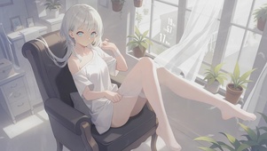 白毛少女-早上