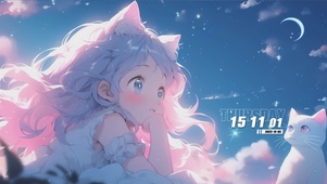 女孩与猫咪