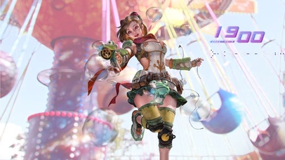 可爱玩泡泡机的女英雄啊