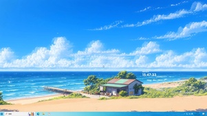 蓝天白云海景