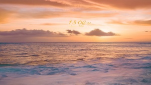 夕阳下的海边