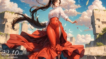 红裙少女