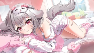 粉色动漫美少女