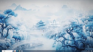 古风山水AI水墨画-桌面主题