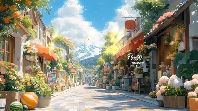 温馨繁花街道