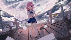 4K雨天少女