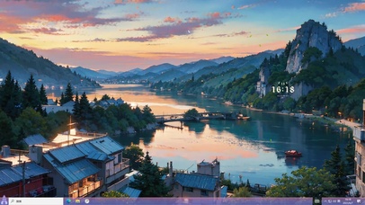 湖边小村主题壁纸