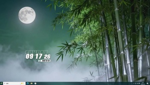 古风竹林夜景桌面主题