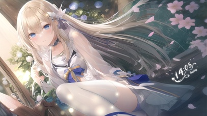 AI绘画花房里的少女