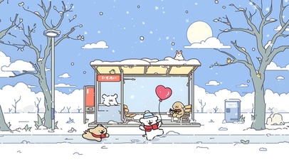 线条小狗的冬天