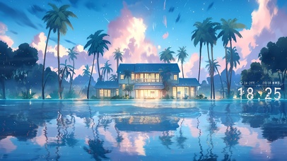 护眼唯美海岛别墅