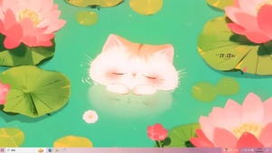 荷塘可爱小猫咪