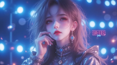 舞台灯光秀女孩