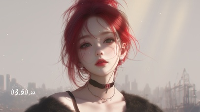 绝美丸子头女孩