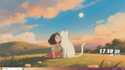 女孩与猫咪桌面主题