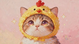 油画小猫（时钟版）