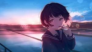 粉色晚霞