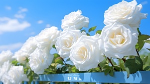 盛开白玫瑰