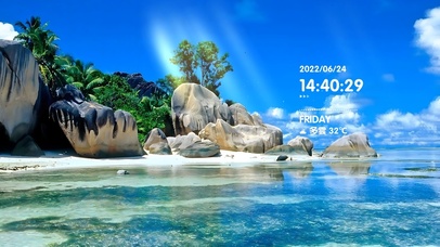 唯美蓝天白云夏日海沙滩