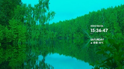 护眼绿叶湖面自然景色