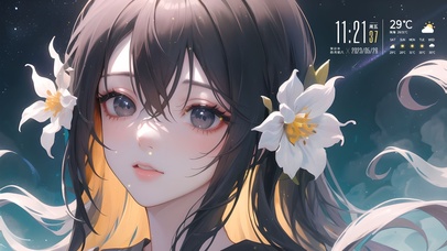 唯美星空花少女